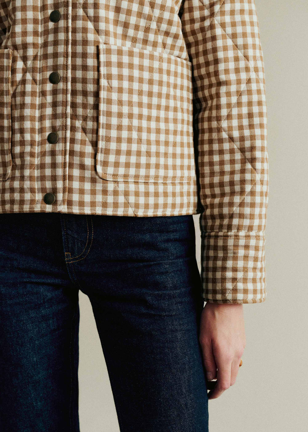 Veste Dakota - Vichy Camel Ecru