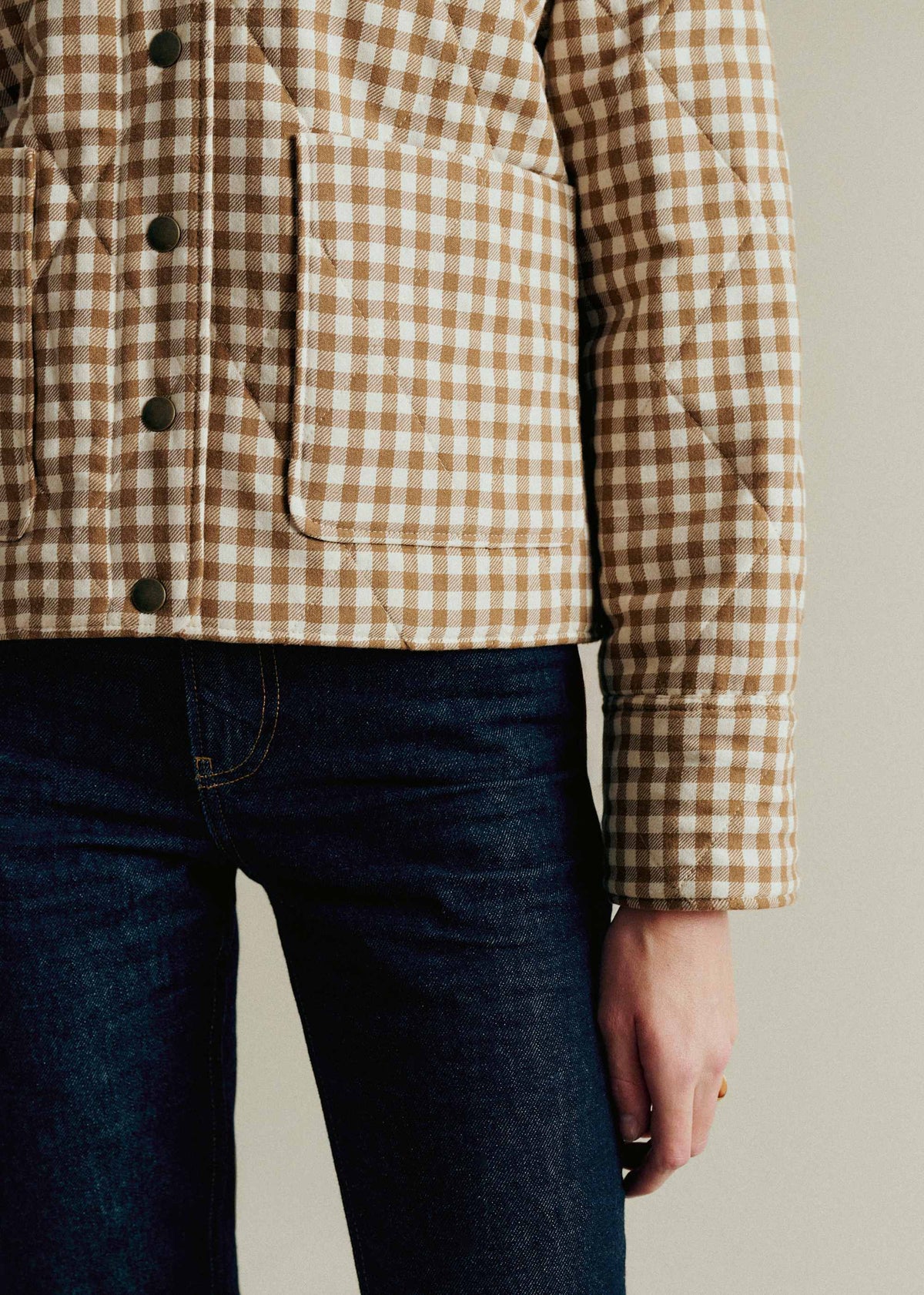 Veste Dakota - Vichy Camel Ecru