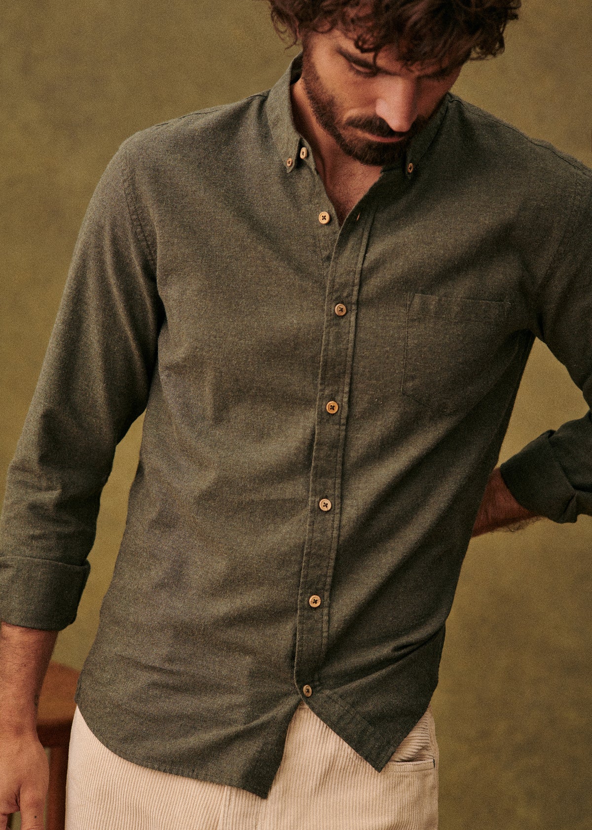 Chemise Charlie Flanelle - Kaki