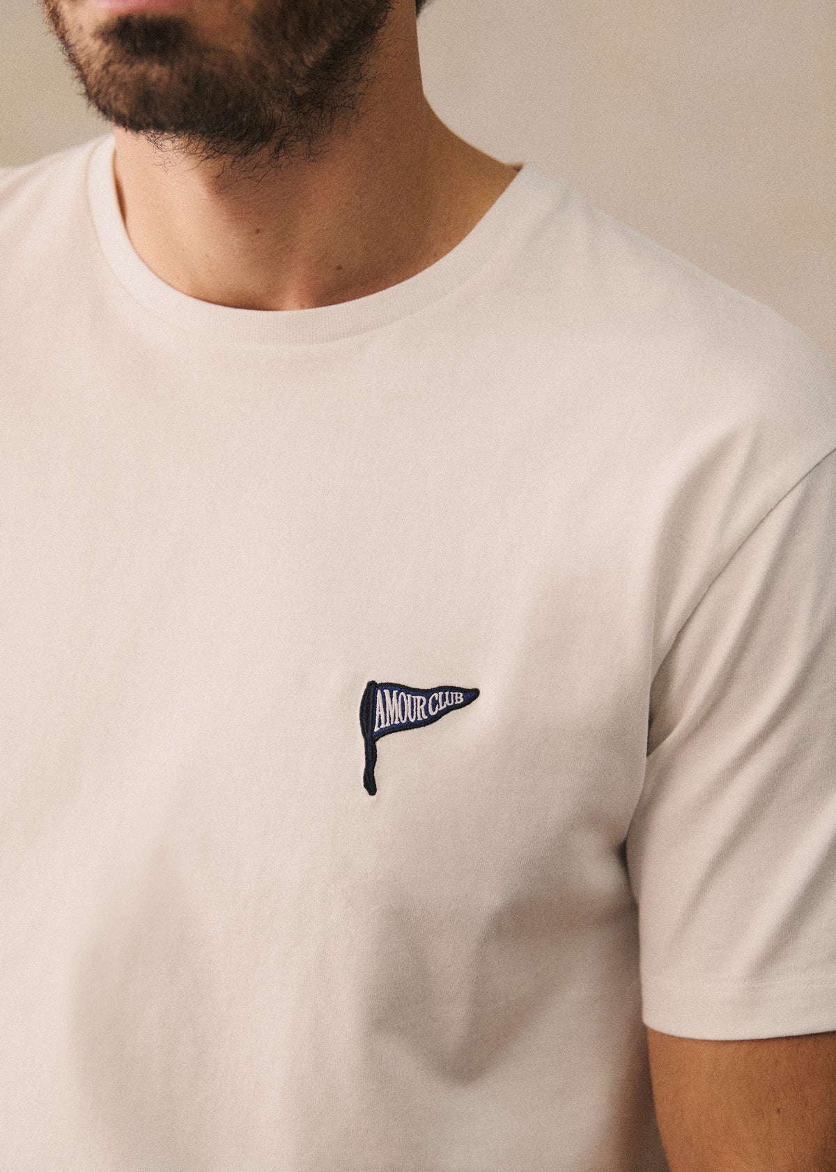 T-Shirt Coeur Amour Club - Blanc / Marine