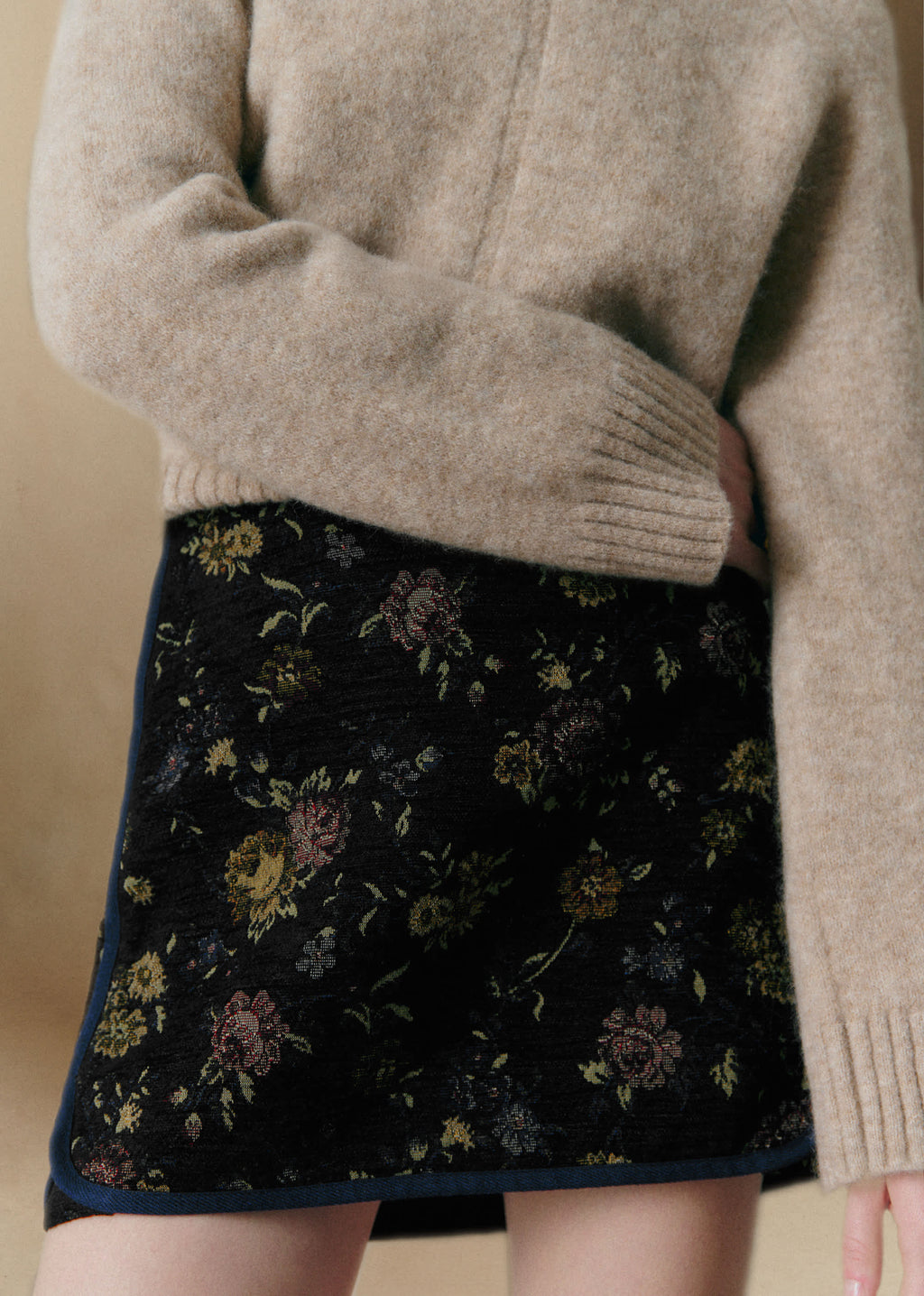 Jupe TANINA - Jacquard fleur vintage