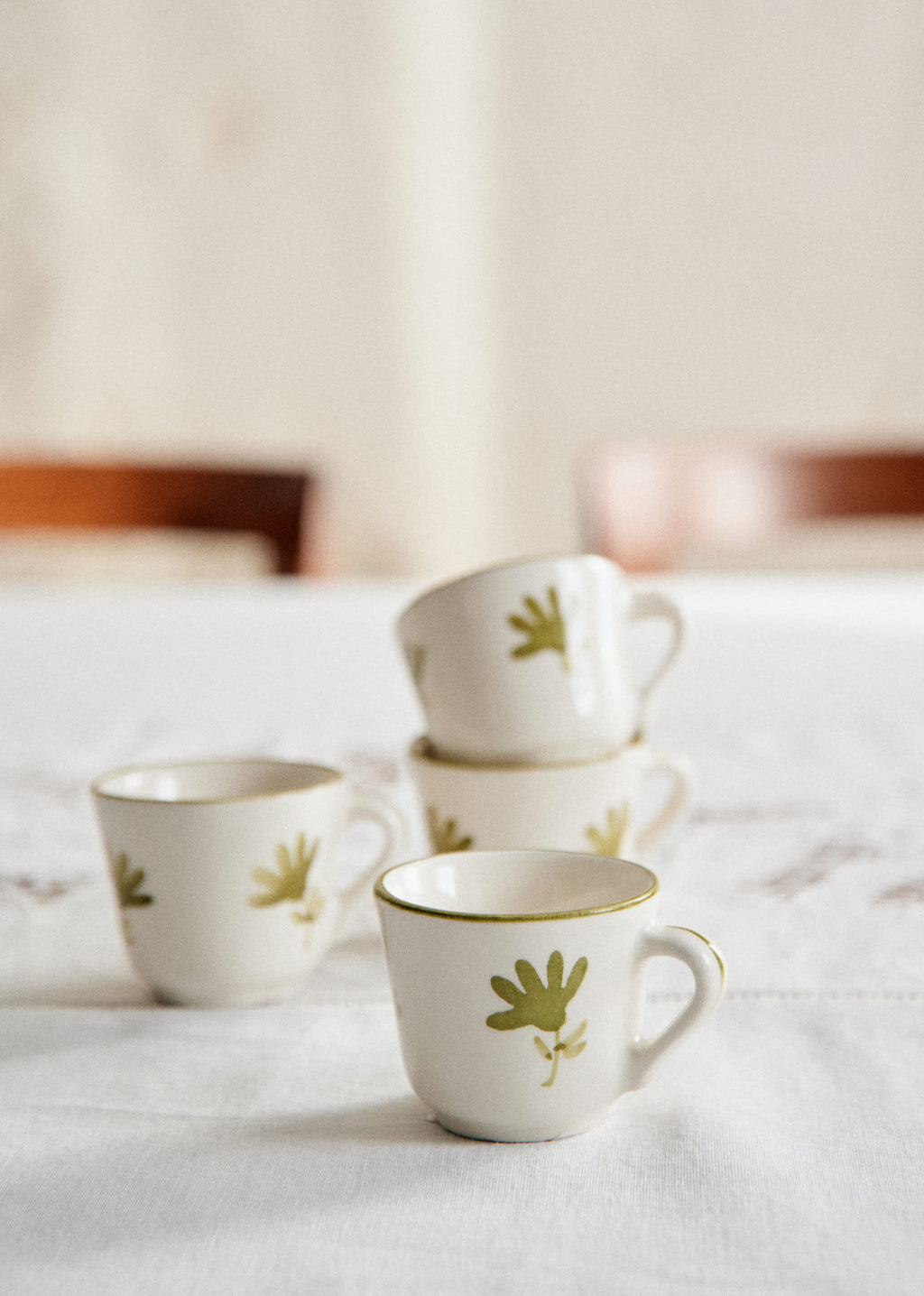 Coffret de 4 tasses expresso - Petite Fleur - Vert