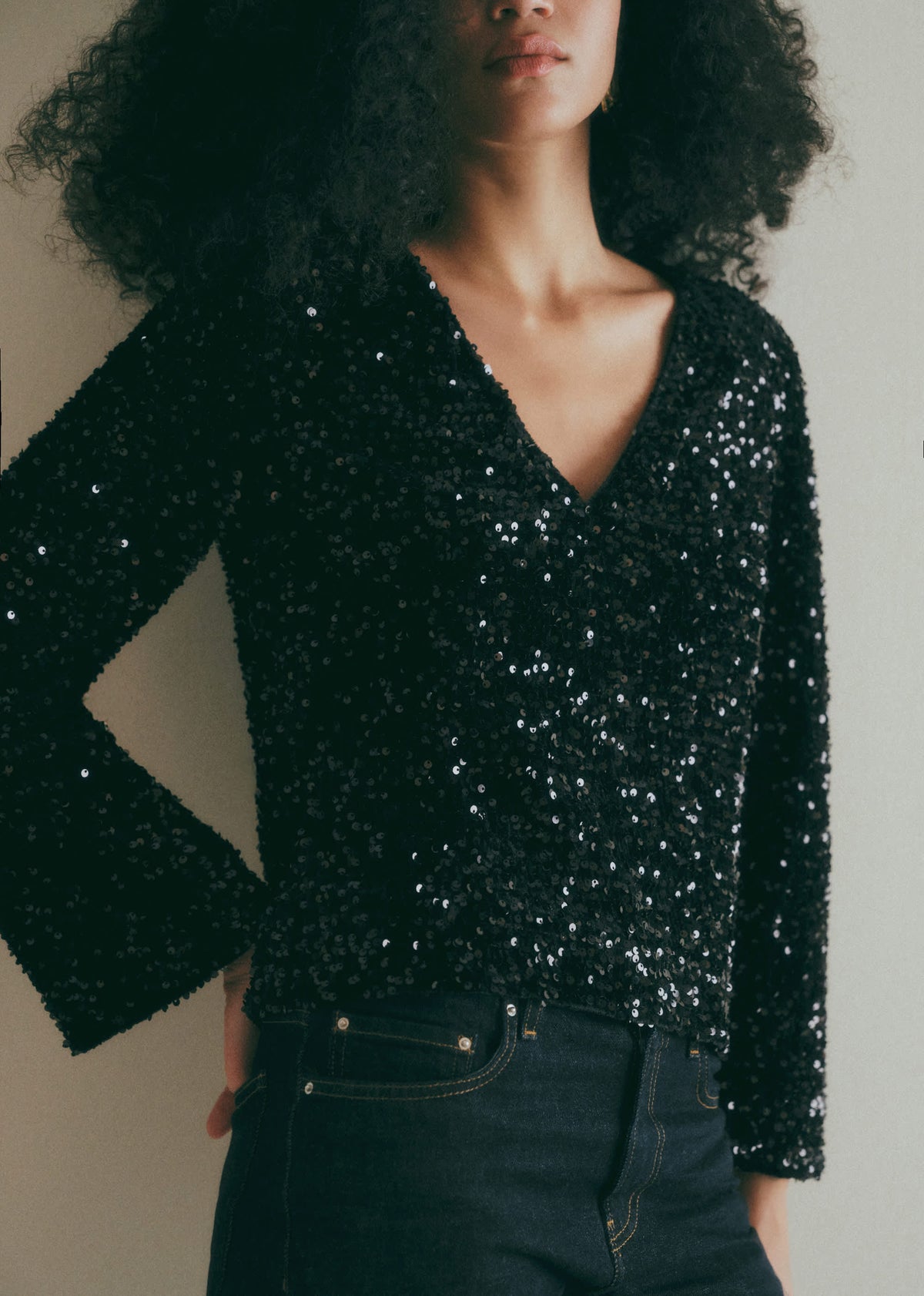 Blouse Shiny - Noir