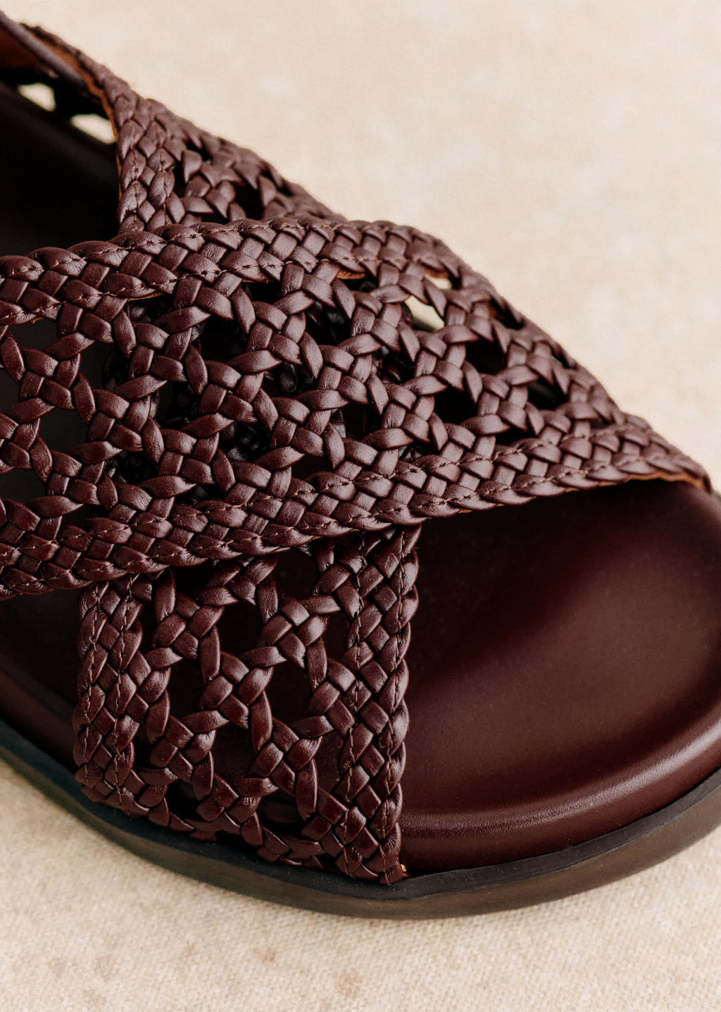 Sandales Low Tilda - Chocolat Lisse Tressé