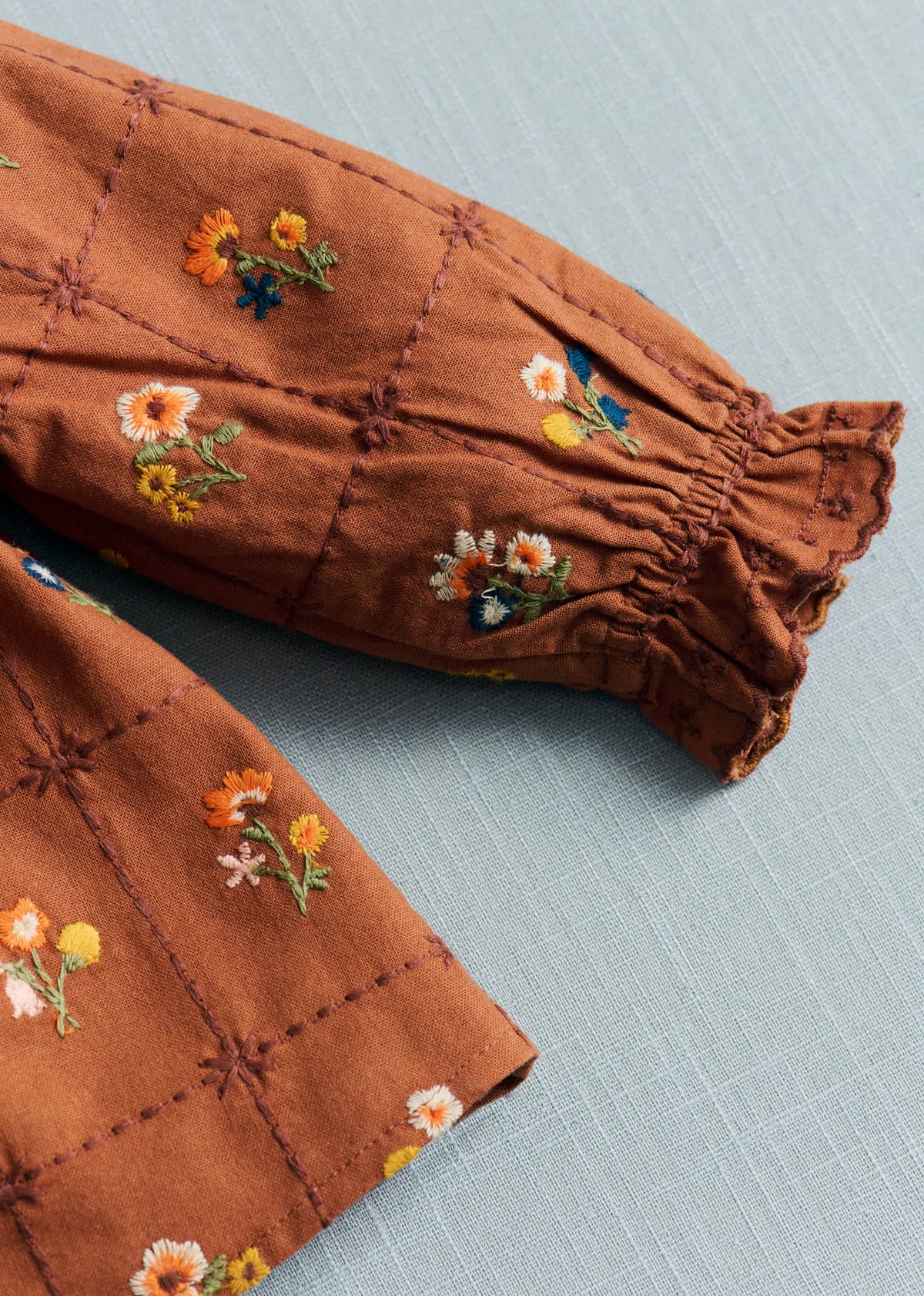 Blouse Héloïse - Caramel / Broderie Herbier