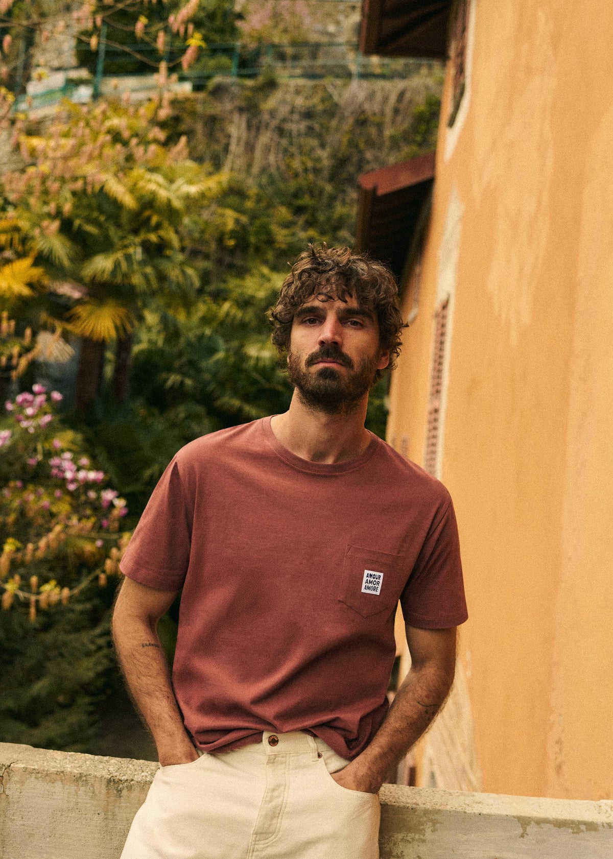 T-Shirt Amour Amor Amore - Vieux Rose
