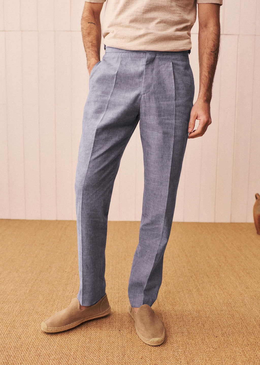 Pantalon Terence - Bleu Clair Chiné