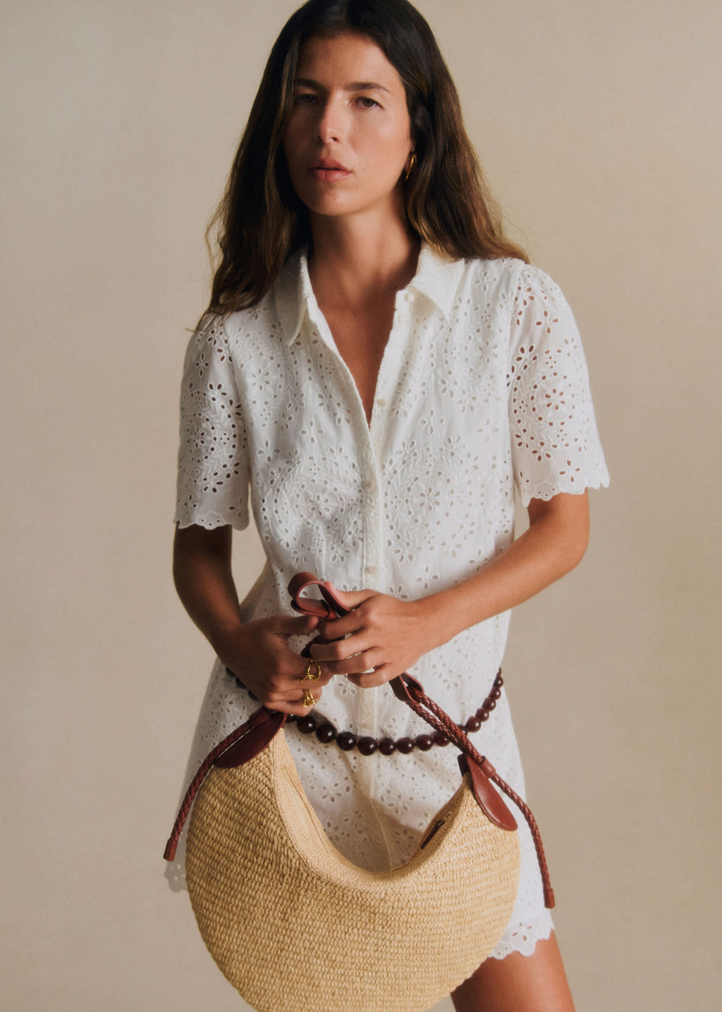 Robe Helly - Broderie Unie Ecru