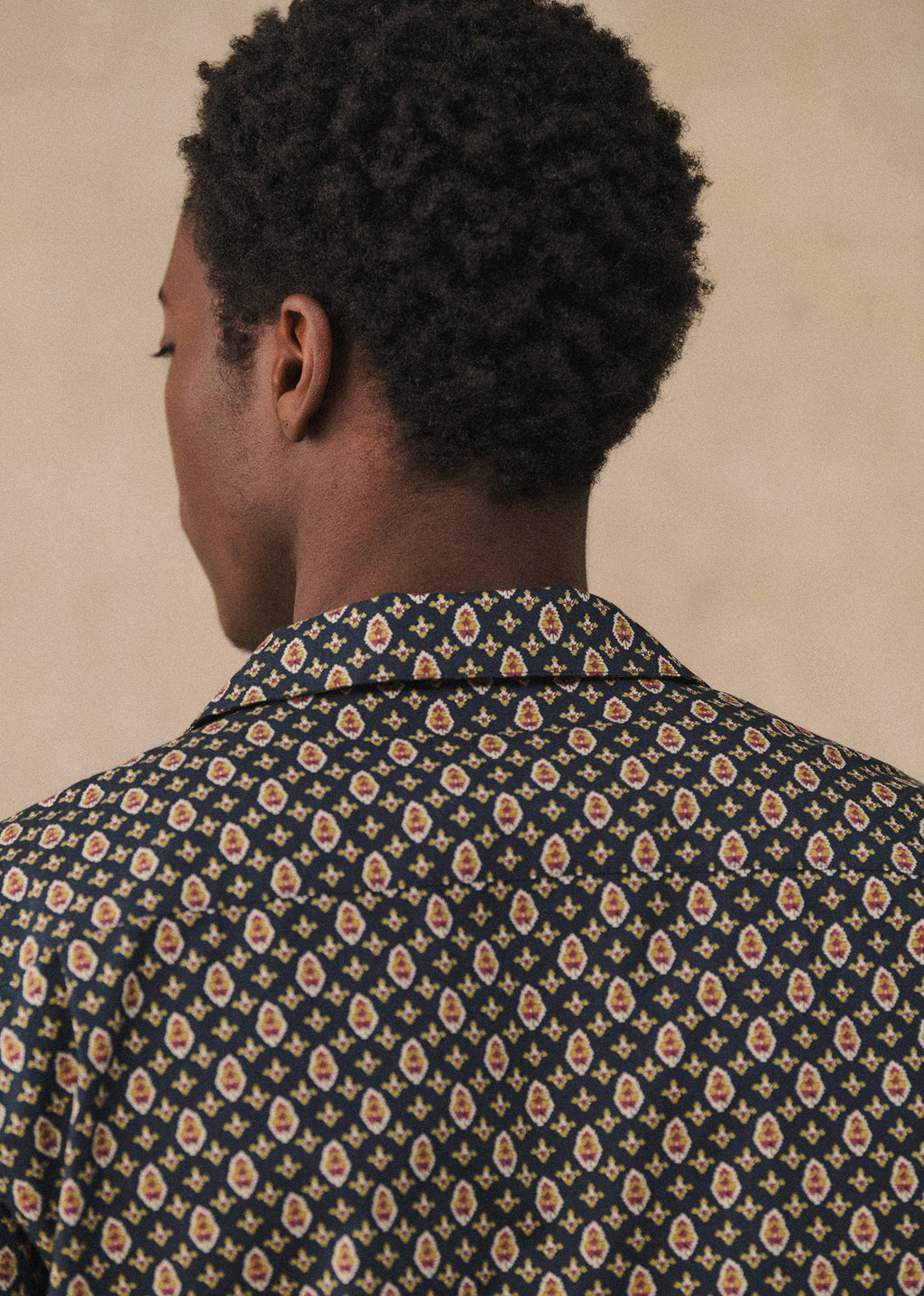 Chemise Holt - Marine Motif Ocre