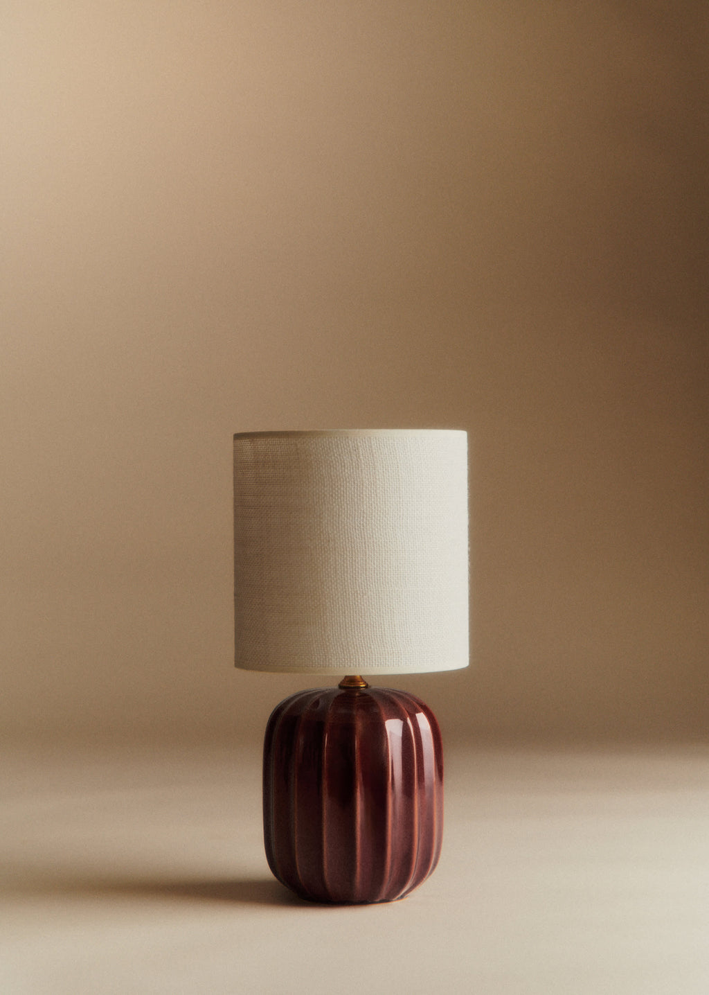 Lampe Traviata petit modèle - Moka - Abat-jour Dolce - Jute Écru