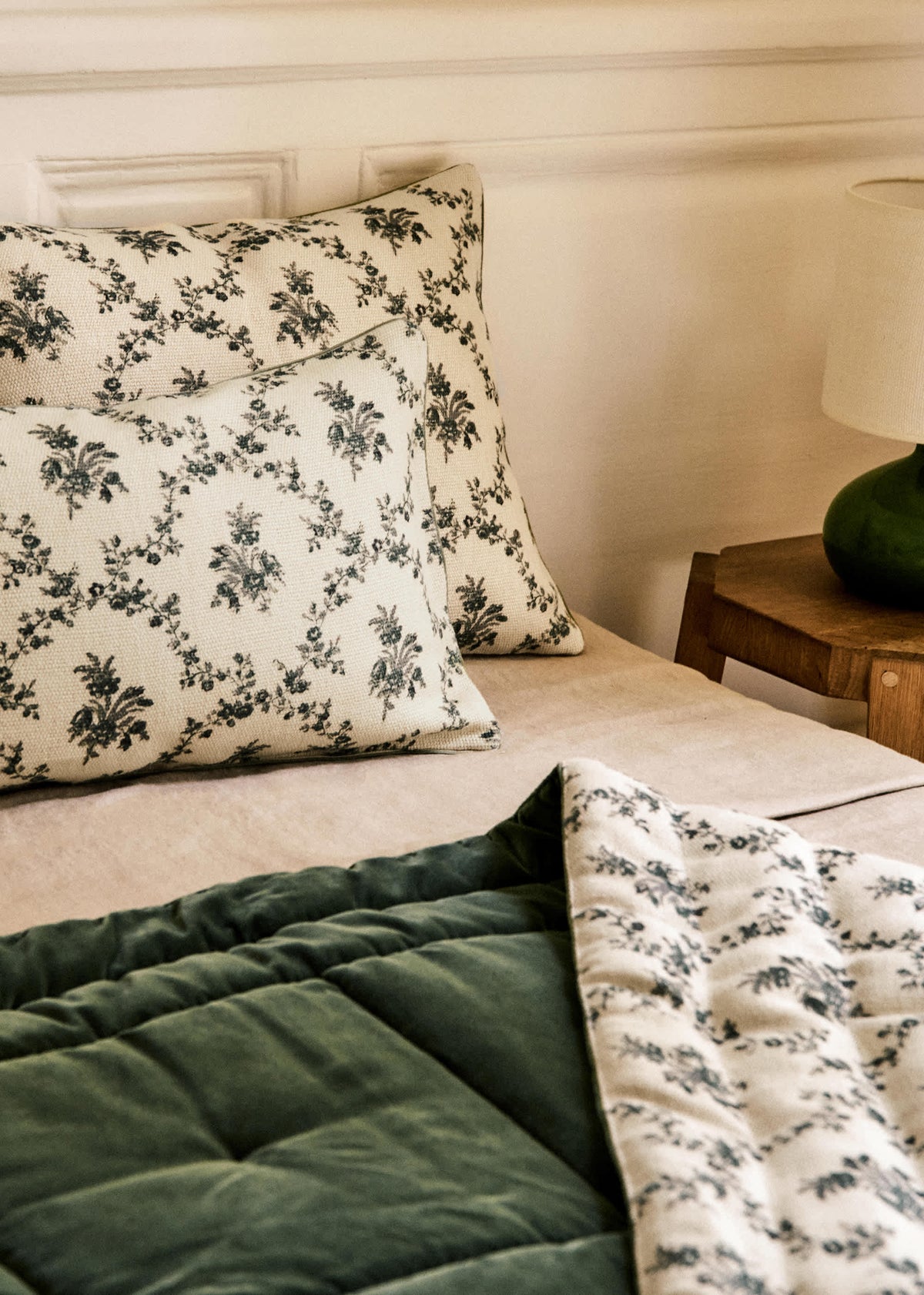 Coussin Imprimé - Grand modèle - Croisillons Bleu