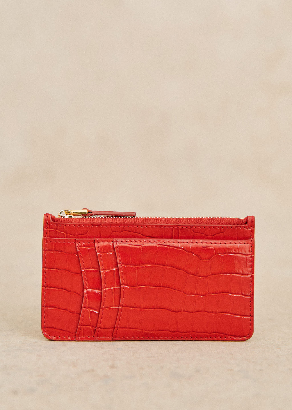 Porte-cartes Grand Alfred - Rouge Croco