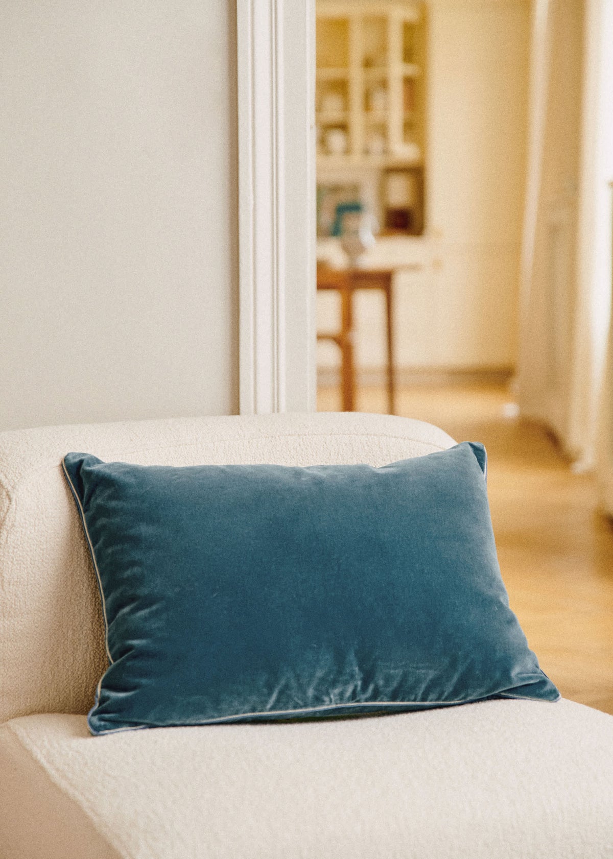 Coussin Velours Édition - Grand modèle - Bleu