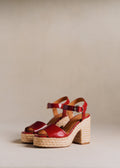 Sandales High Dorothée - Cerise Lisse
