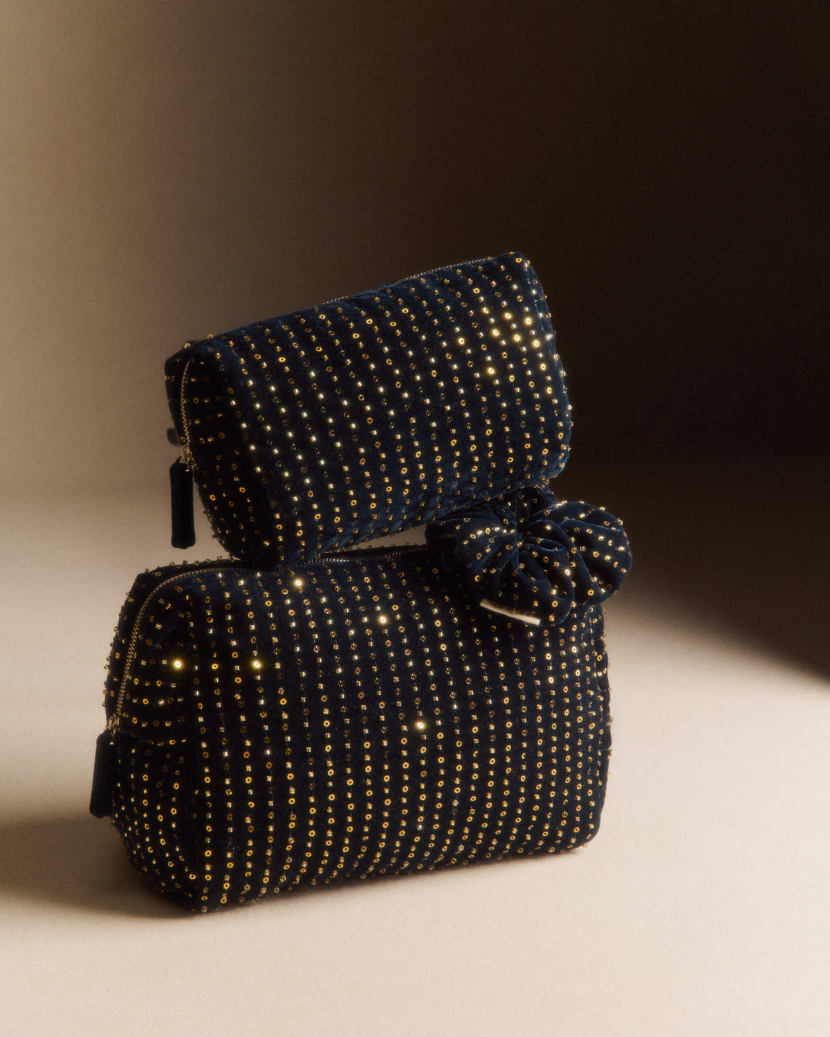 Chouchou sequins - Bleu Nuit
