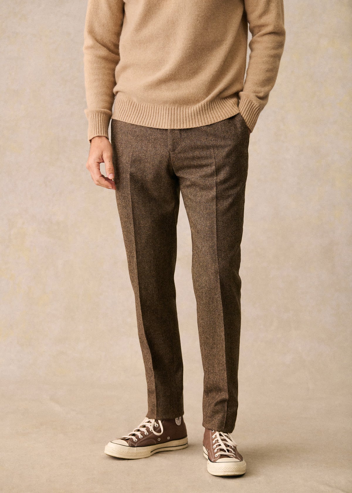 Pantalon Carl - Tweed Marron