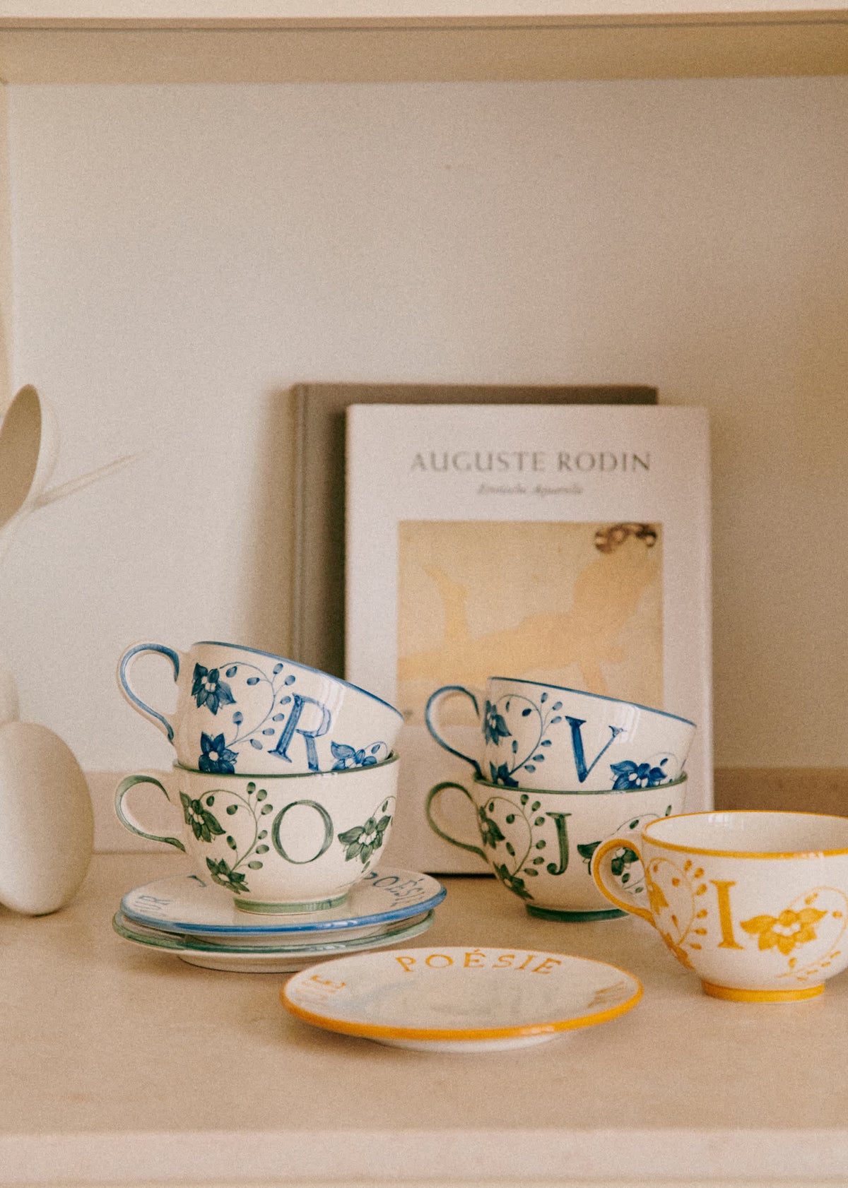 Tasse Poème - Bleu orage - Lettre R