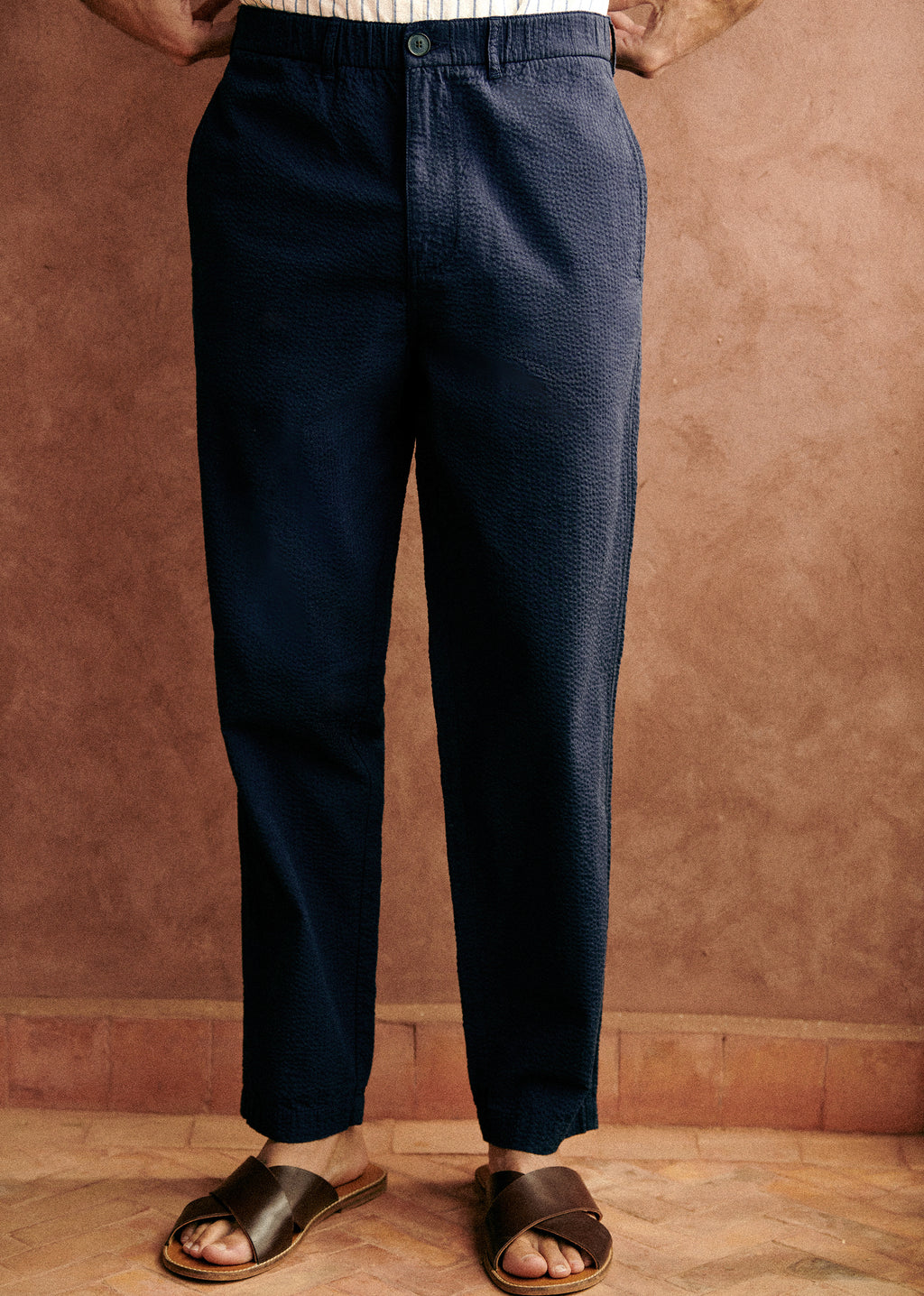 Pantalon Shane - Seersucker Marine