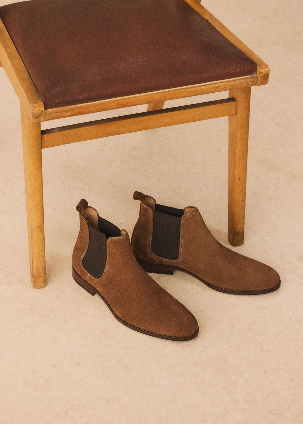 Bottines Chelsea Woody - Daim Camel