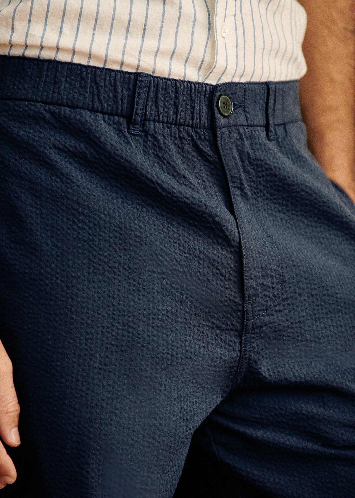Pantalon Shane - Seersucker Marine