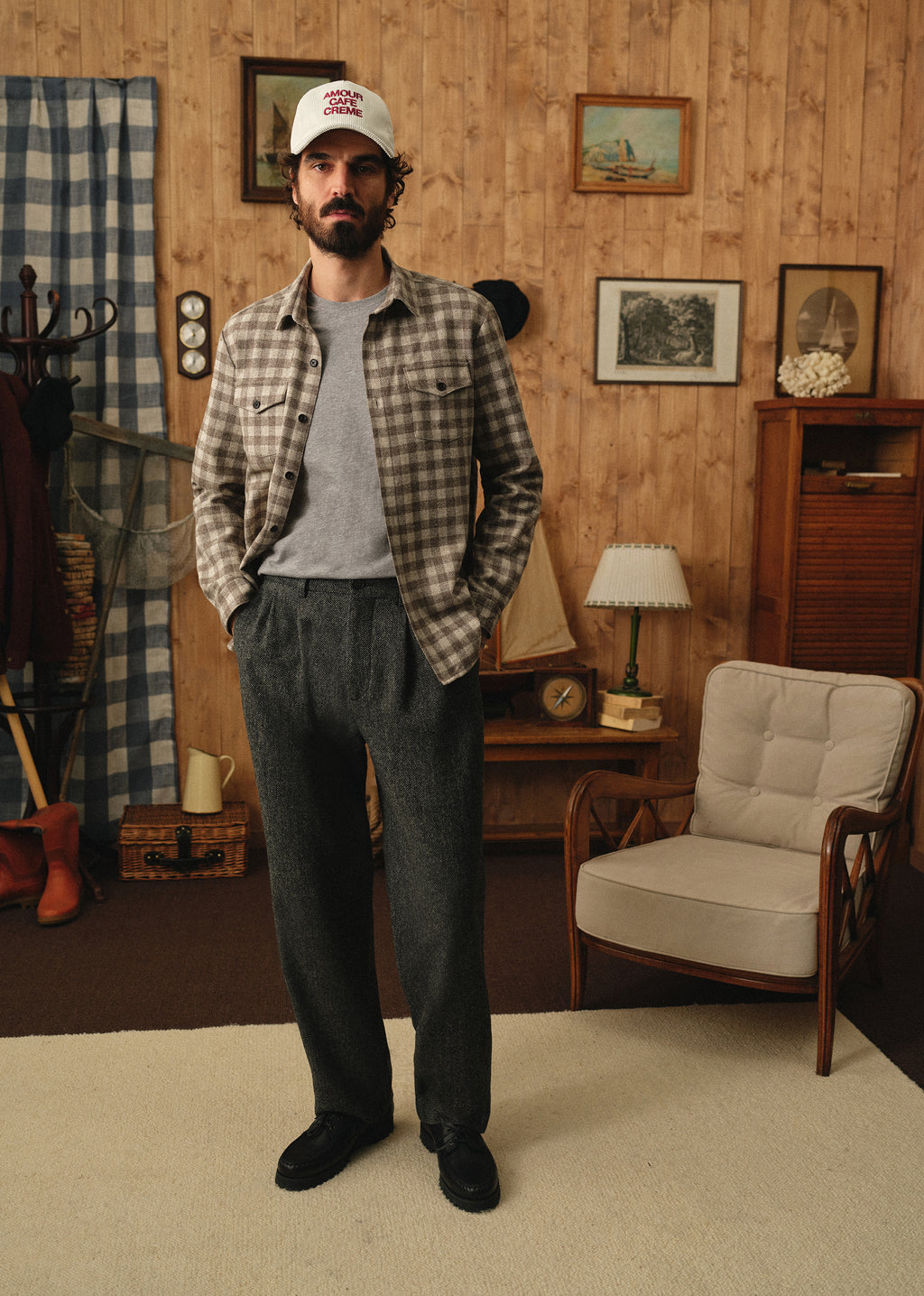 Pantalon Dusk Élastiqué - Chevrons Gris
