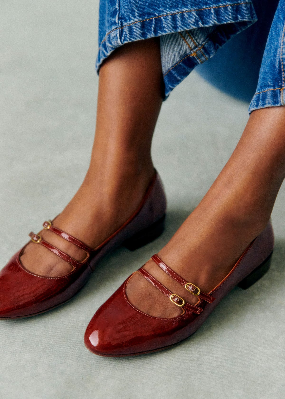 Ballerines Low Ninon - Acajou Vernis