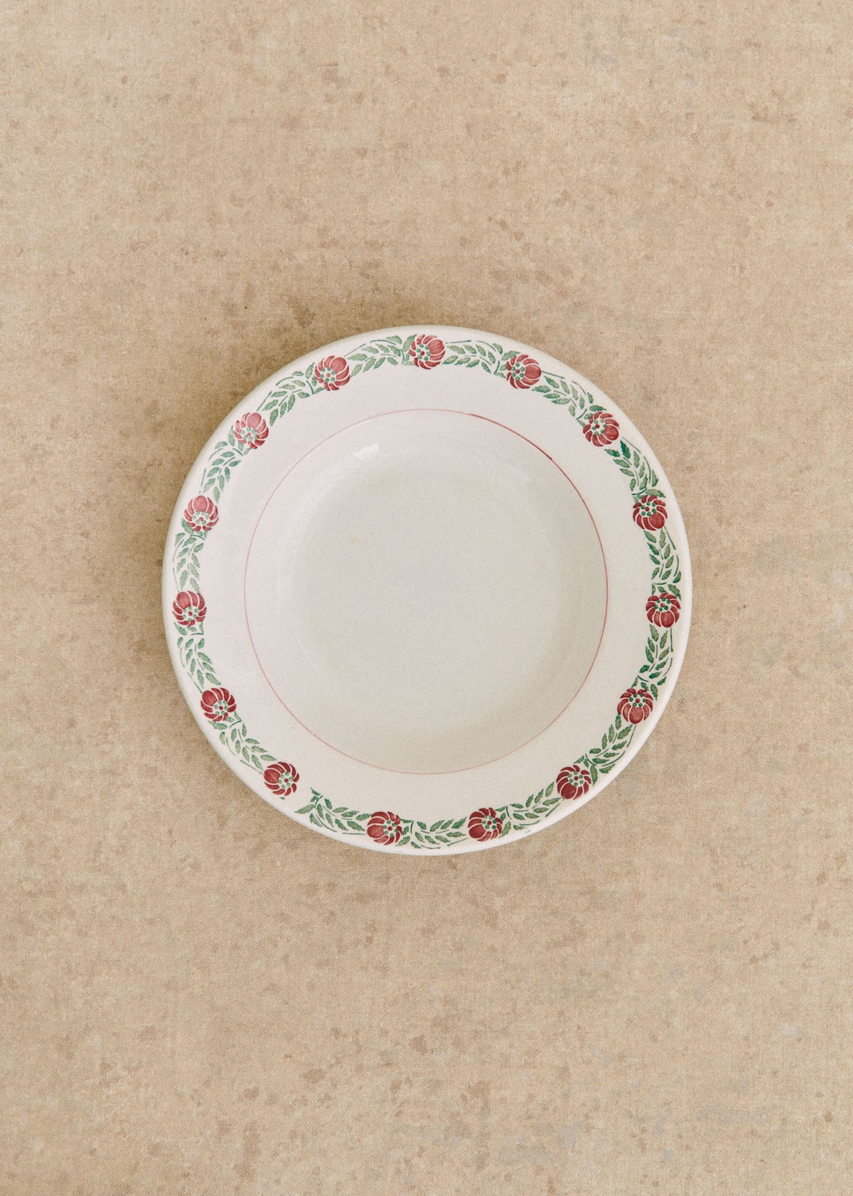 Assiettes creuses anciennes, Fresque - Lot de 4 assiettes creuses - Décor n°18