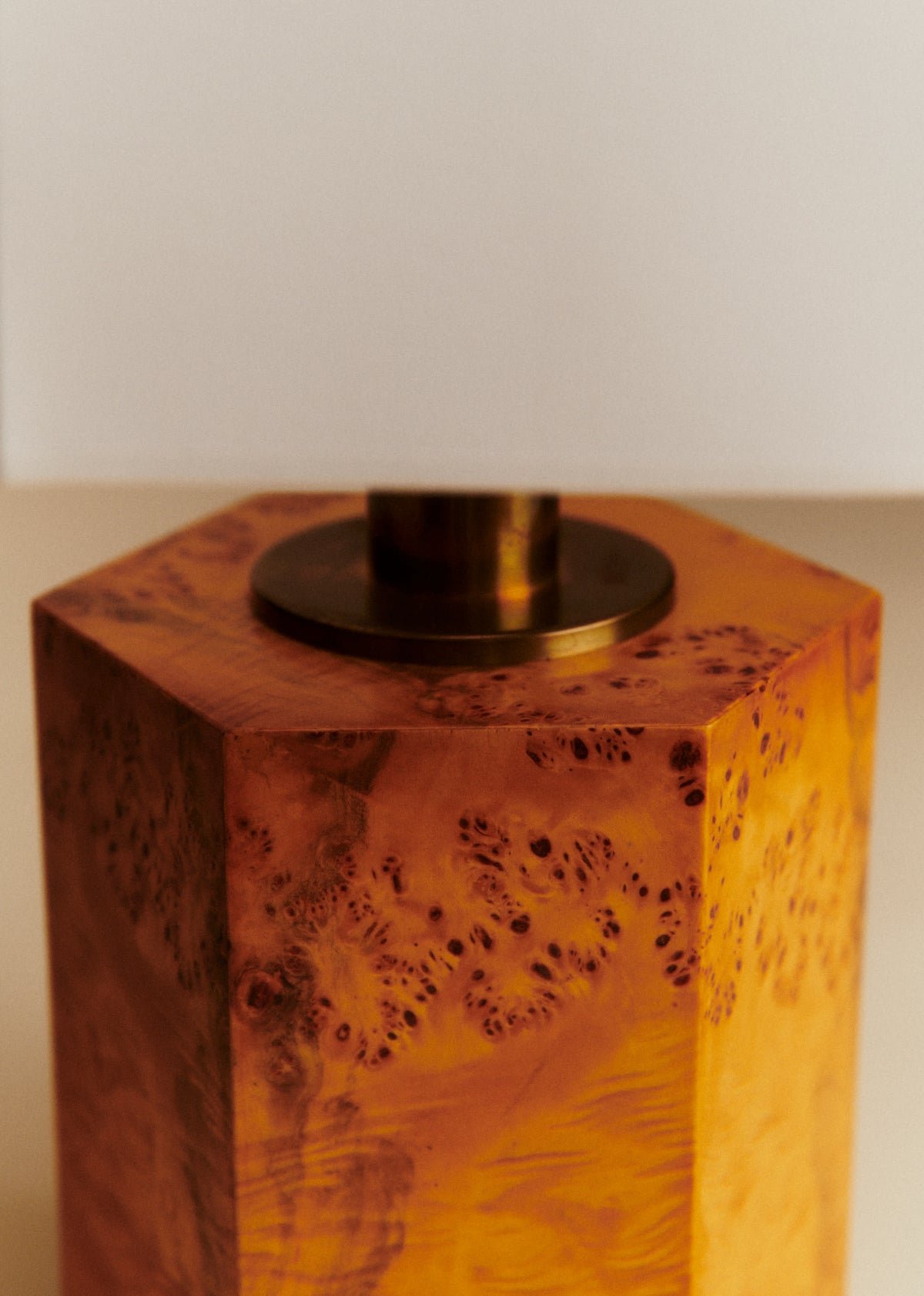 Lampe vintage en loupe d'orme - Loupe d'orme