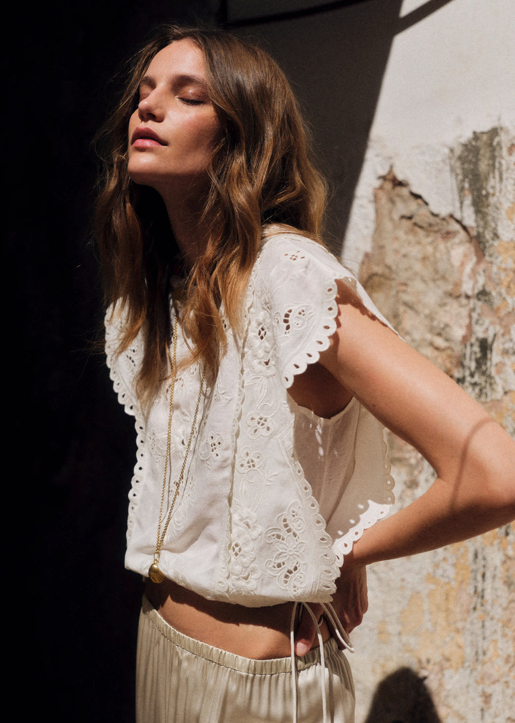 Blouse Tamy - Broderie Unie Ecru