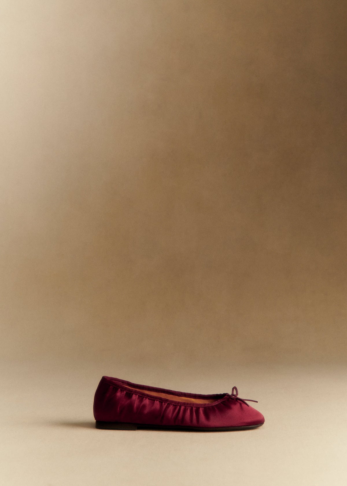 Ballerines Low Agathe - Bordeaux Satin Plissé