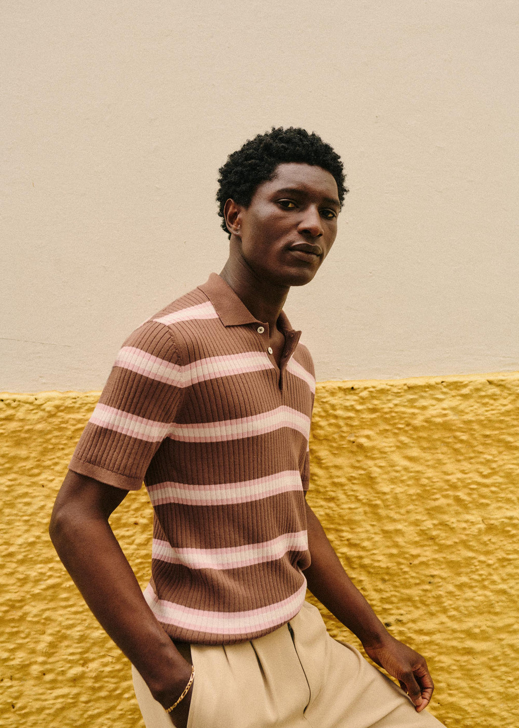 Polo Maille Rafael - Marron / Rose