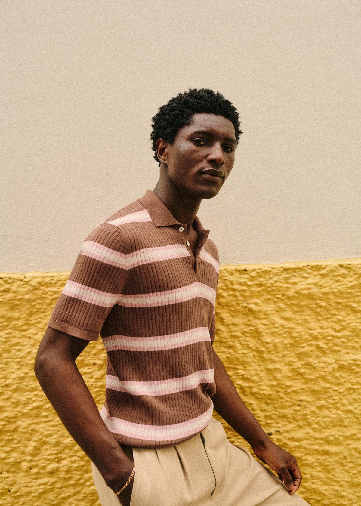 Polo Maille Rafael - Marron / Rose