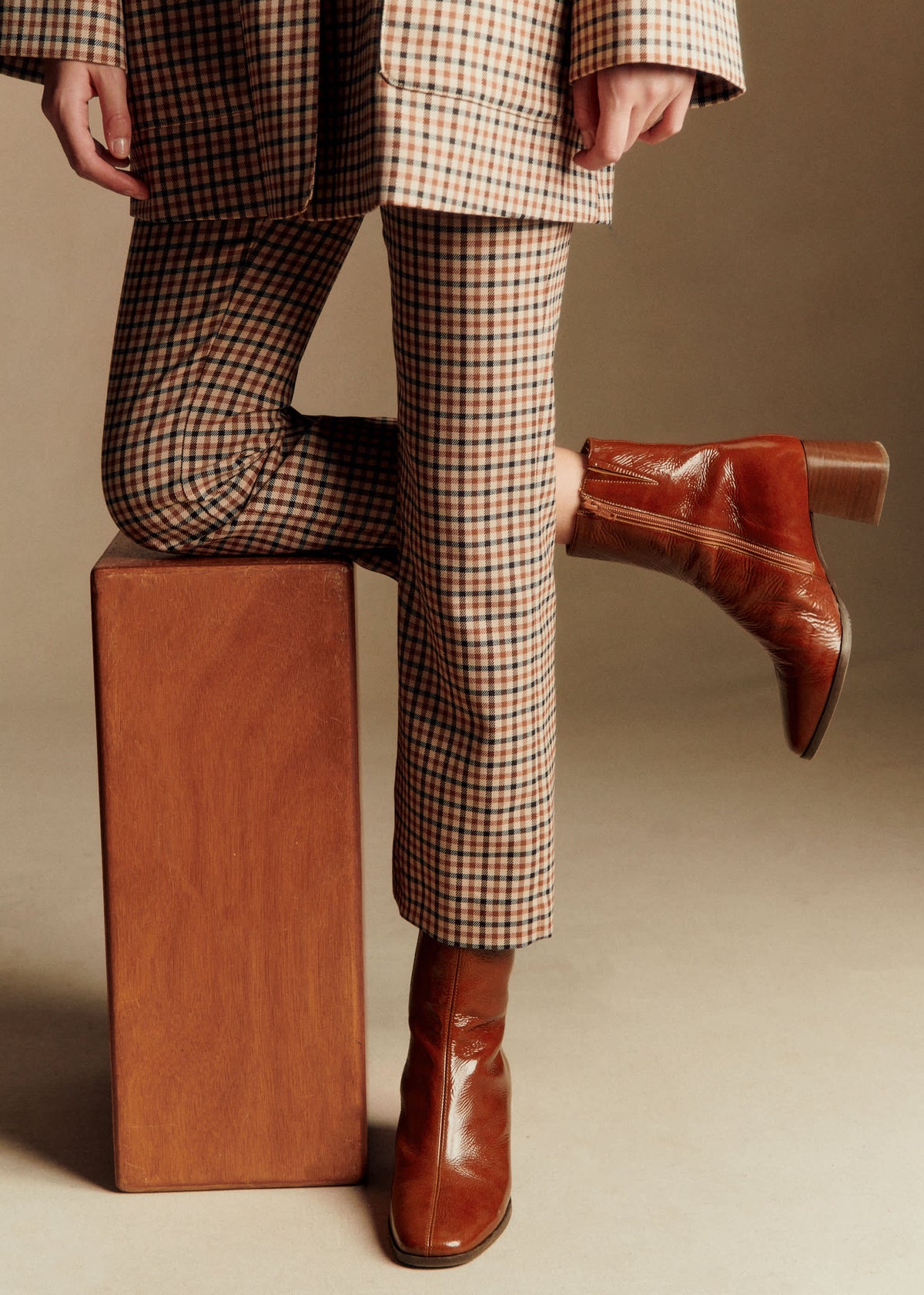 Bottines Axelle - Camel Vernis
