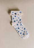 Chaussettes Alissa - Fleurs Bleu