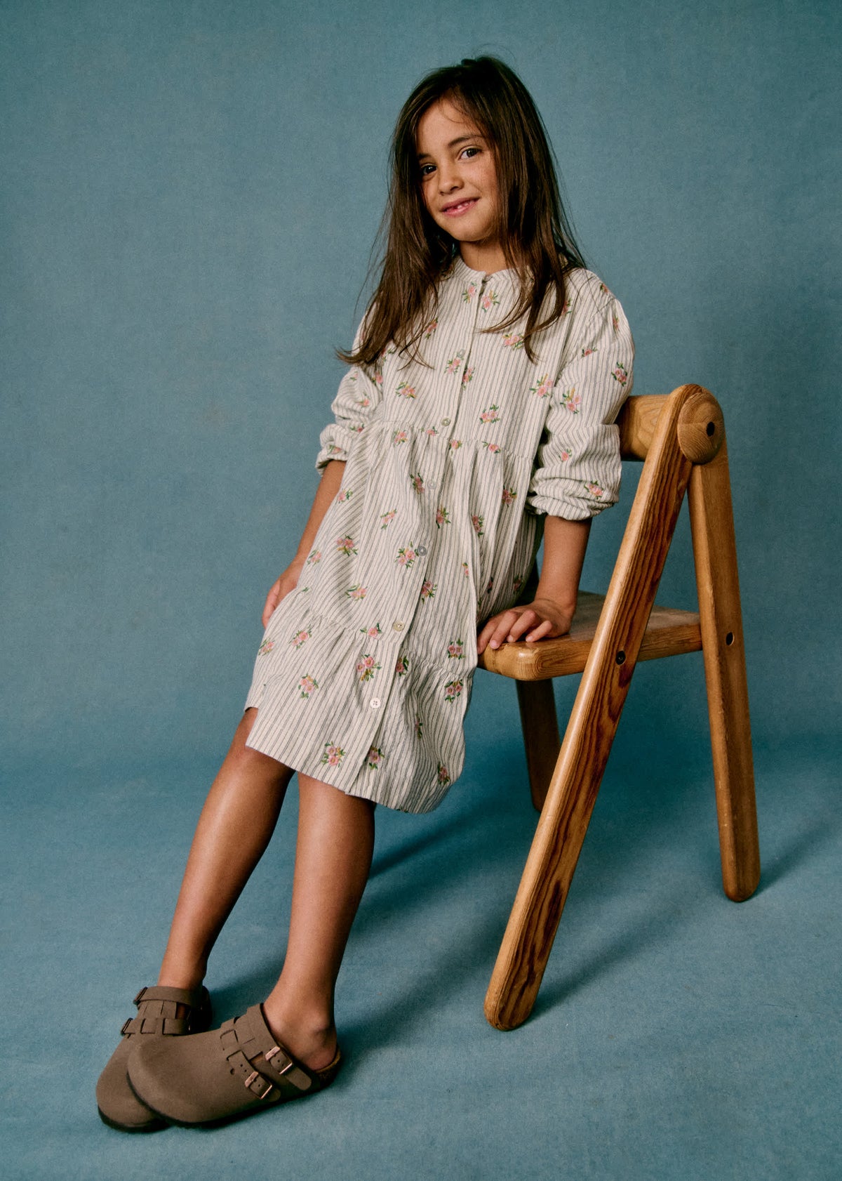 Robe Louise - Rayures Broderies Fleurs