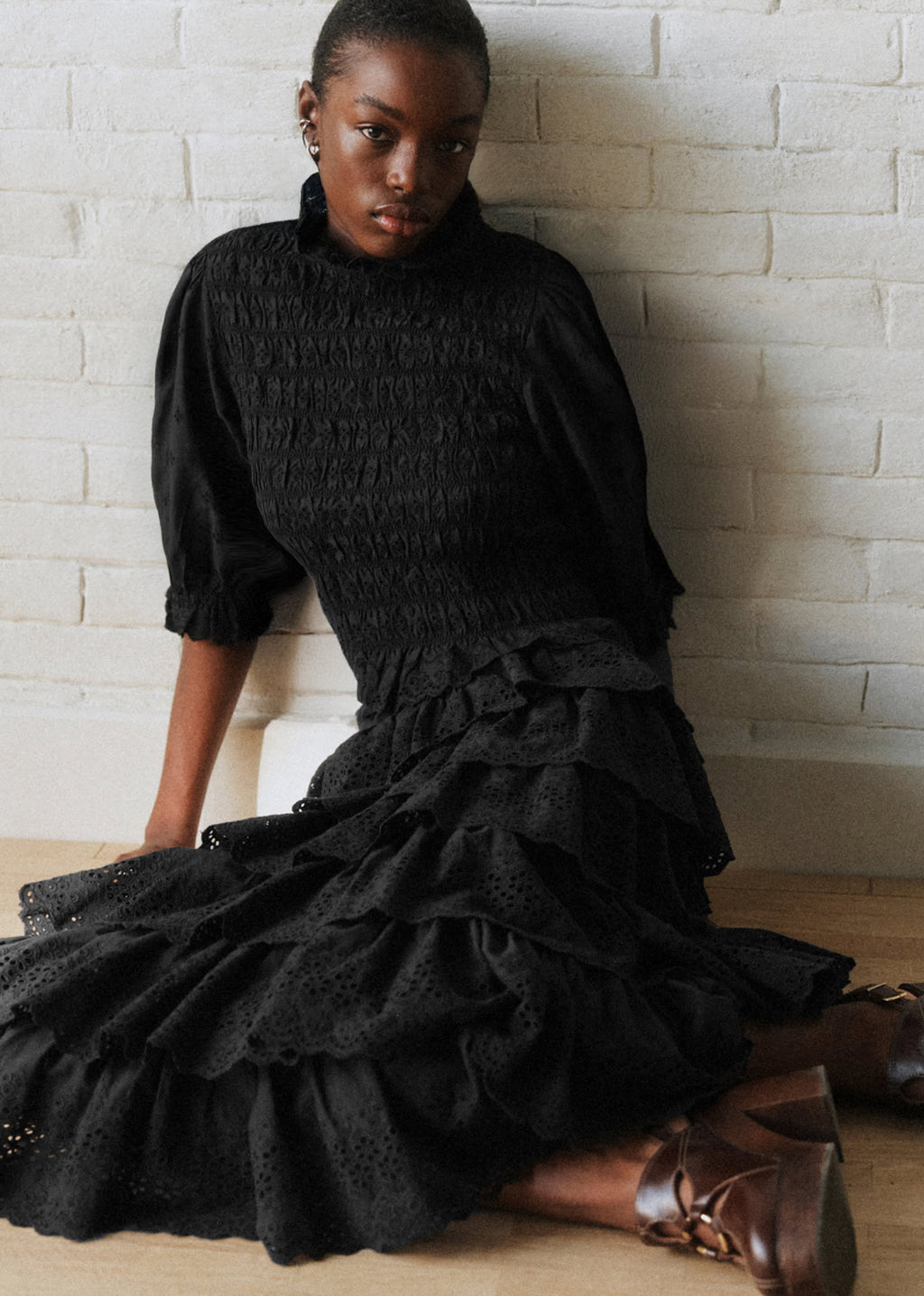 Blouse Neal - Sézane x SEA NY - Broderie Unie Noire