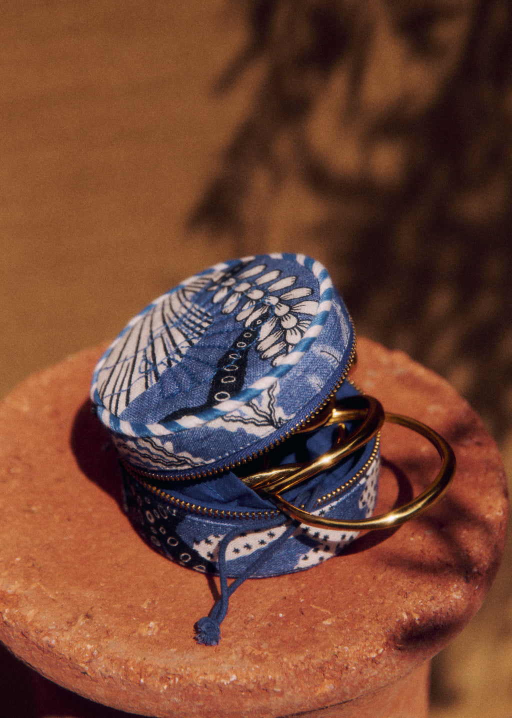 Ecrin à bijoux - Sézane x Inoui Editions - Imprimé Coquillages Bleu
