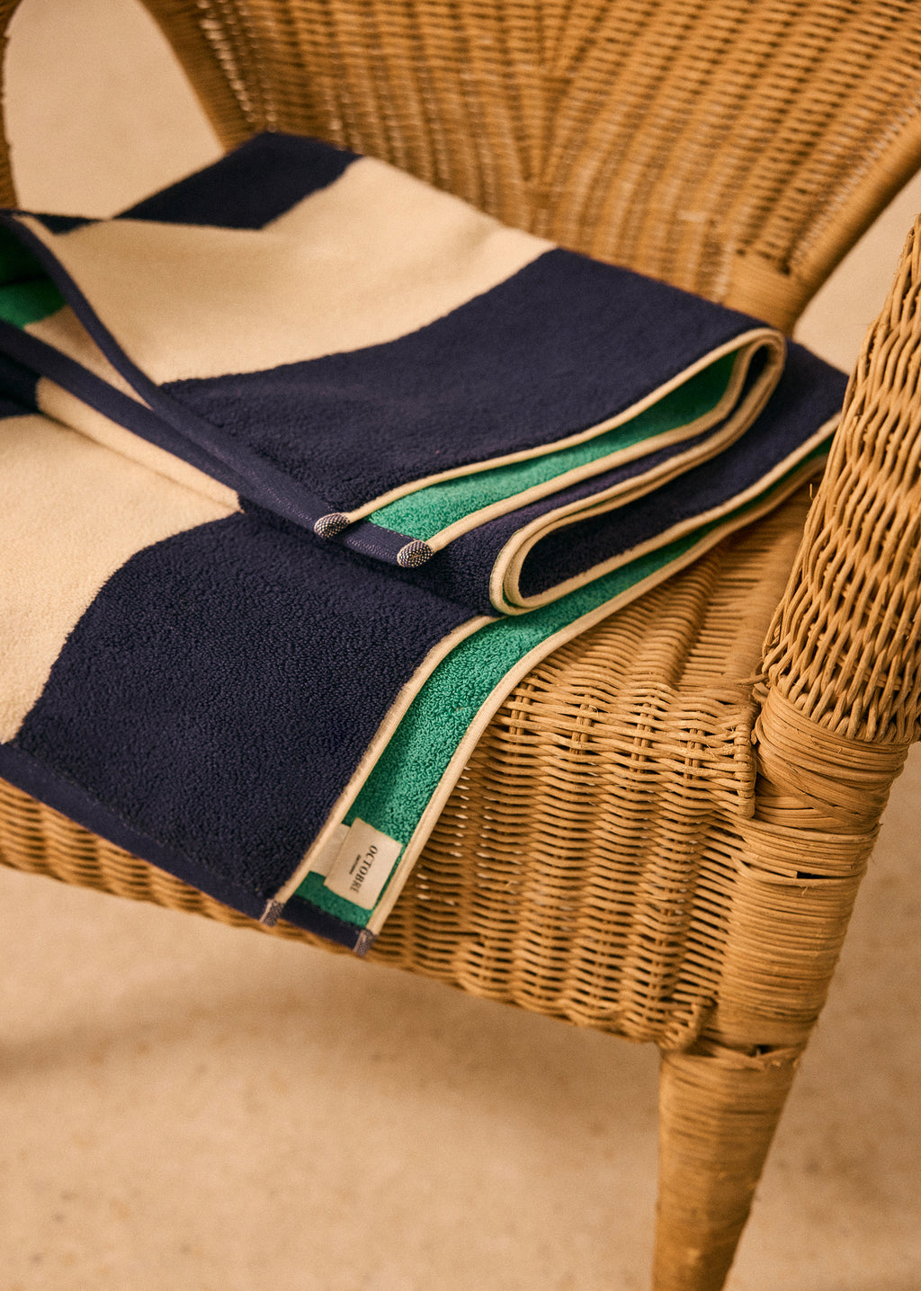 Serviette de Plage Positano - Marine / Vert