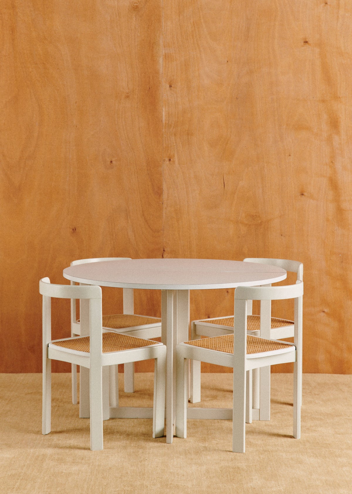 Ensemble de table et chaises blanches vintage - Bois