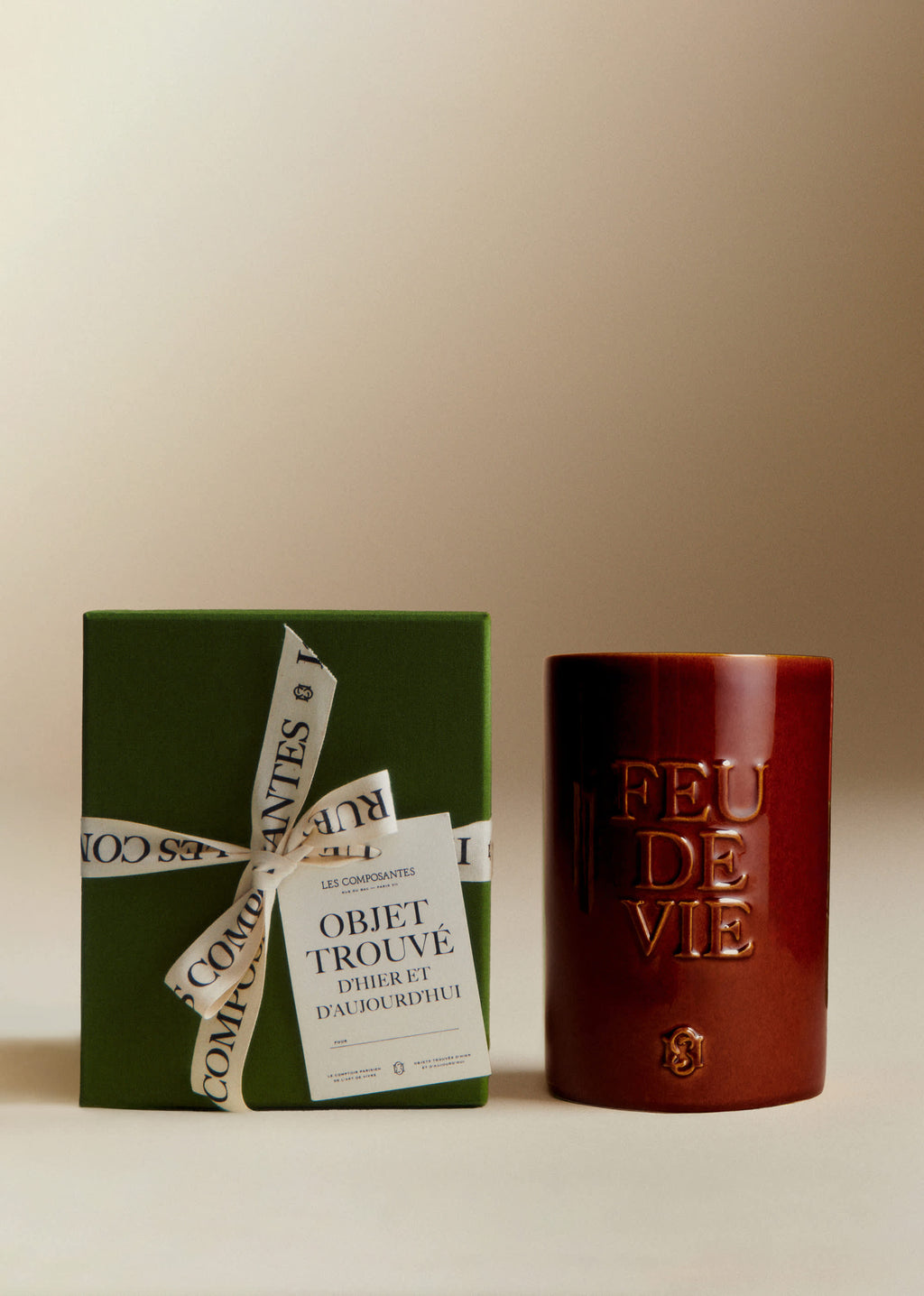 Bougie Feu de vie - Grand modèle - L'ambre - Moka