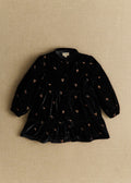Robe Louise - Noir / Broderie Bronze