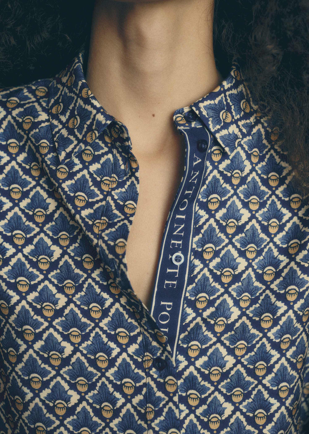 Chemise Annie - Sézane x Antoinette Poisson - Bleu Imprimé Noisettes