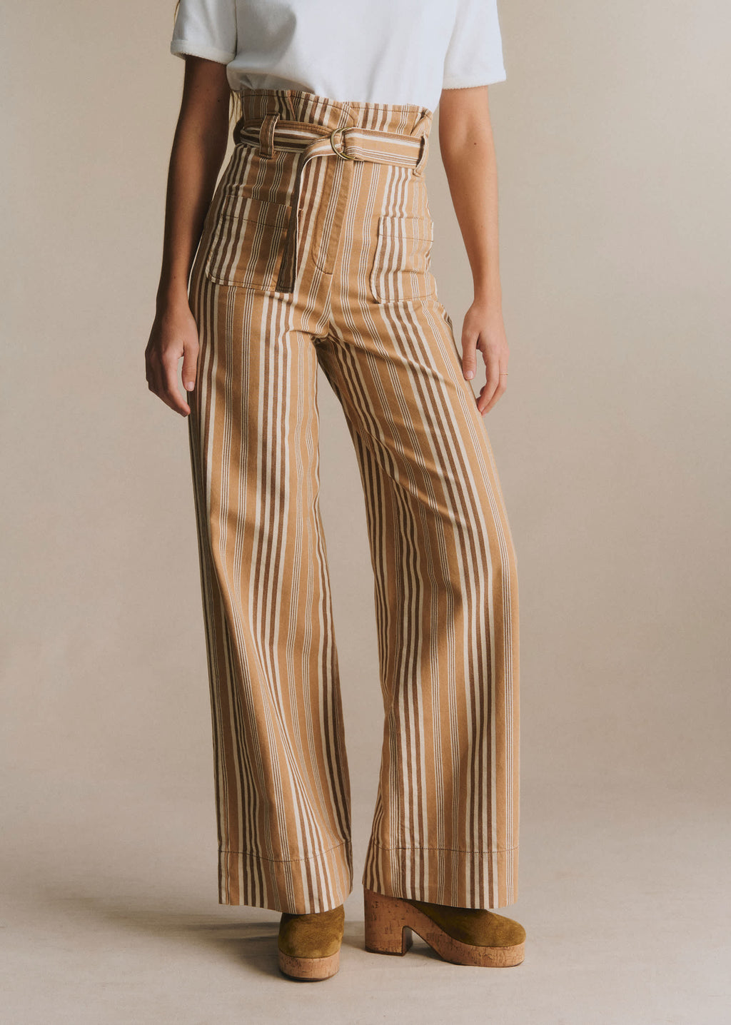 Pantalon Marty - Rayures Ocre