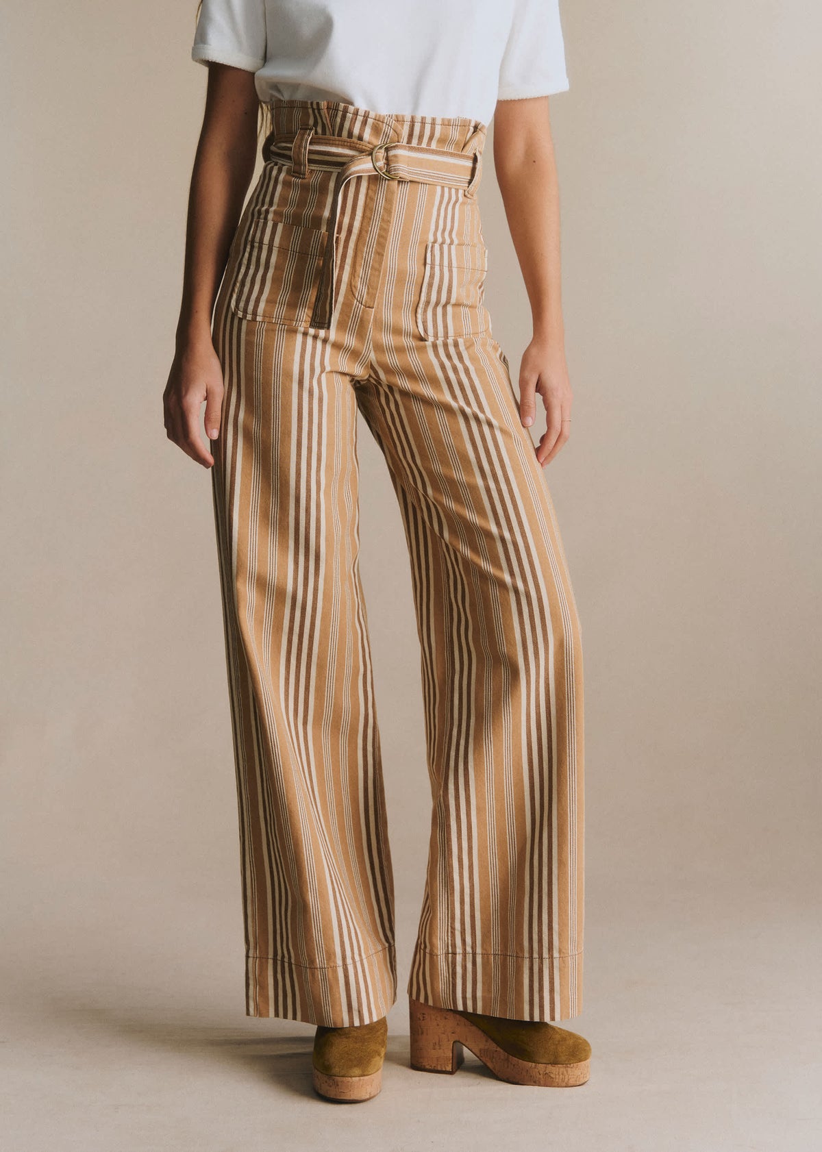 Pantalon Marty - Rayures Ocre