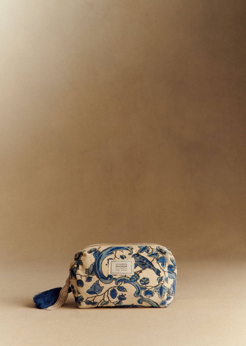 Trousse de beauté - Sézane x Antoinette Poisson - Imprimé Oiseaux Bleus