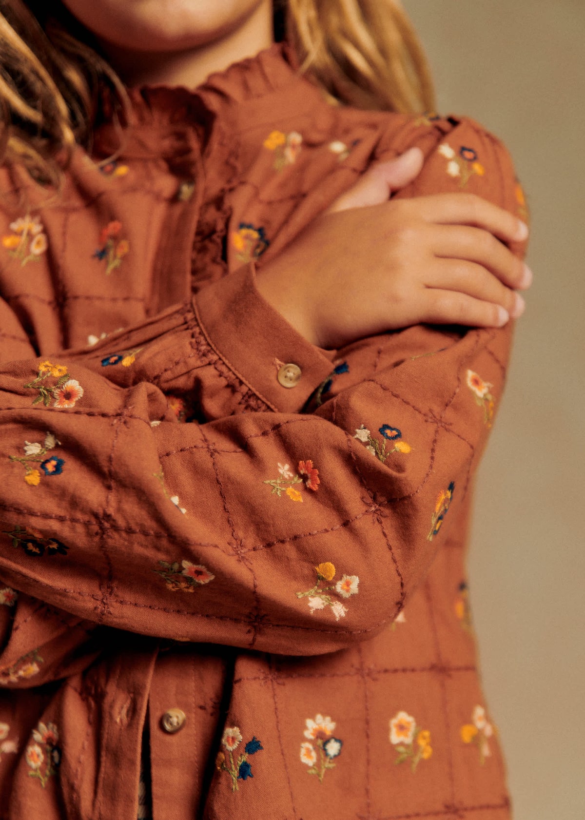 Chemise Chlo - Caramel / Broderie Herbier