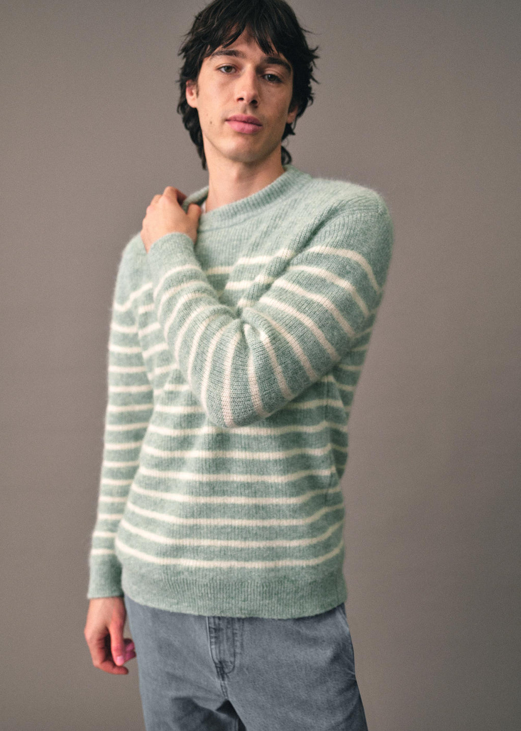 Pull Arwin - Vert d'Eau / Écru