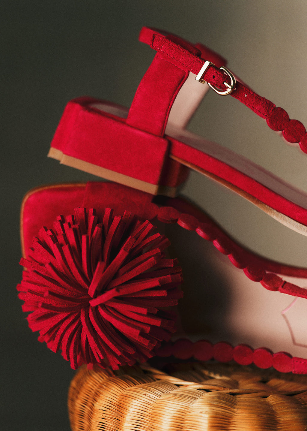 Sandales Émilie - CFM Souliers x Editions Sézane - Velours Rouge
