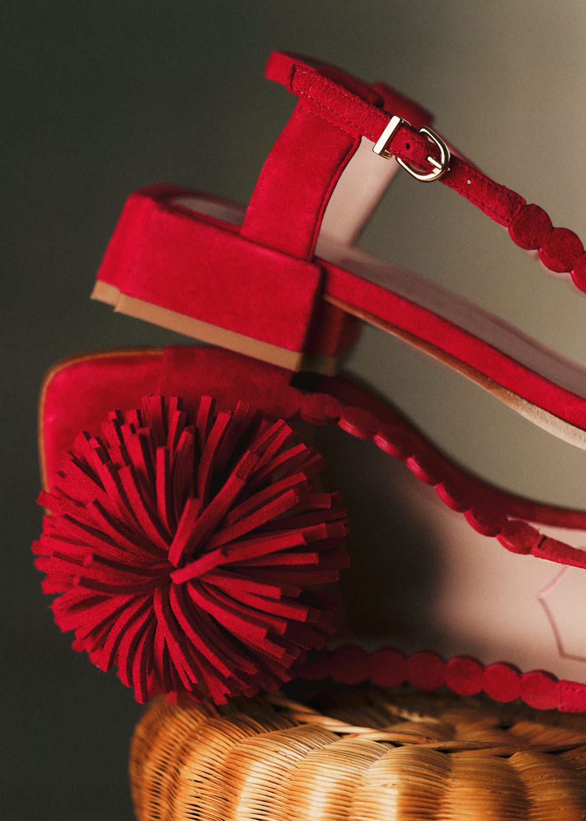 Sandales Émilie - CFM Souliers x Editions Sézane - Velours Rouge