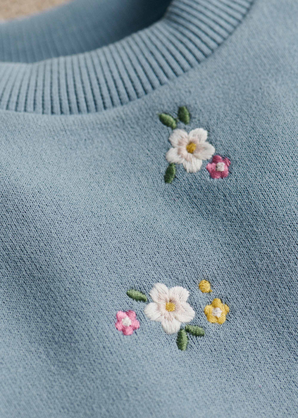 Sweat-Shirt Lulu - Bleu vintage / Broderie Altea